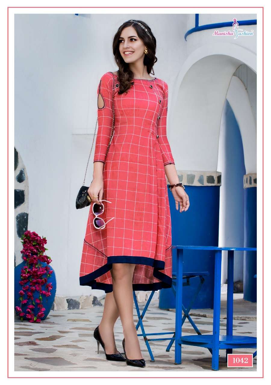 Mehar By Manisha Fashion 1041 To 1050 Series Beautiful Colorful Stylish Fancy Casual Wear & Ethnic Wear & Ready To Wear Rayon Printed Kurtis At Wholesale Price
