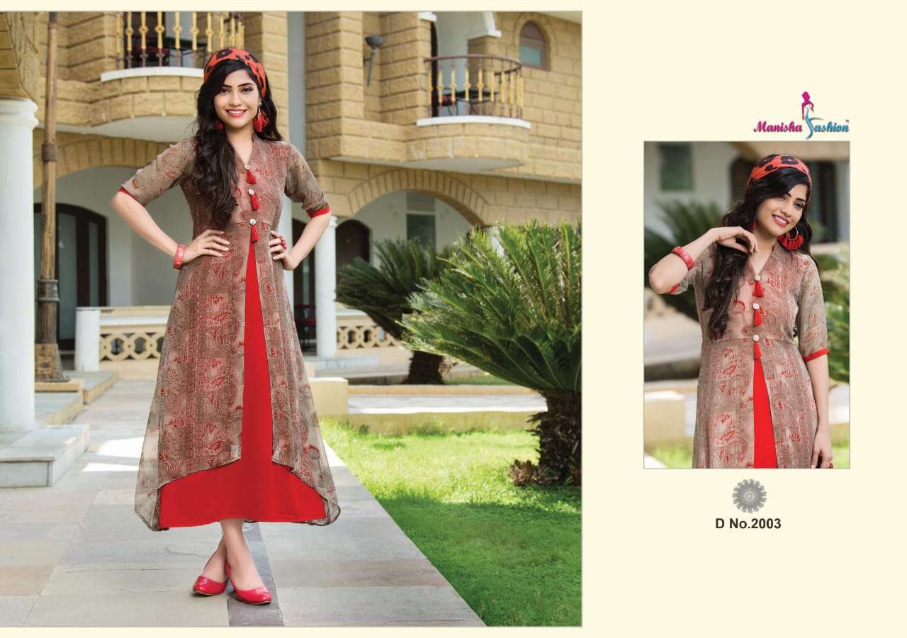 MYRA BY MANISHA FASHION 2001 TO 2016 SERIES BEAUTIFUL COLORFUL STYLISH FANCY CASUAL WEAR & ETHNIC WEAR & READY TO WEAR WEIGHTLESS PRINTED KURTIS AT WHOLESALE PRICE
