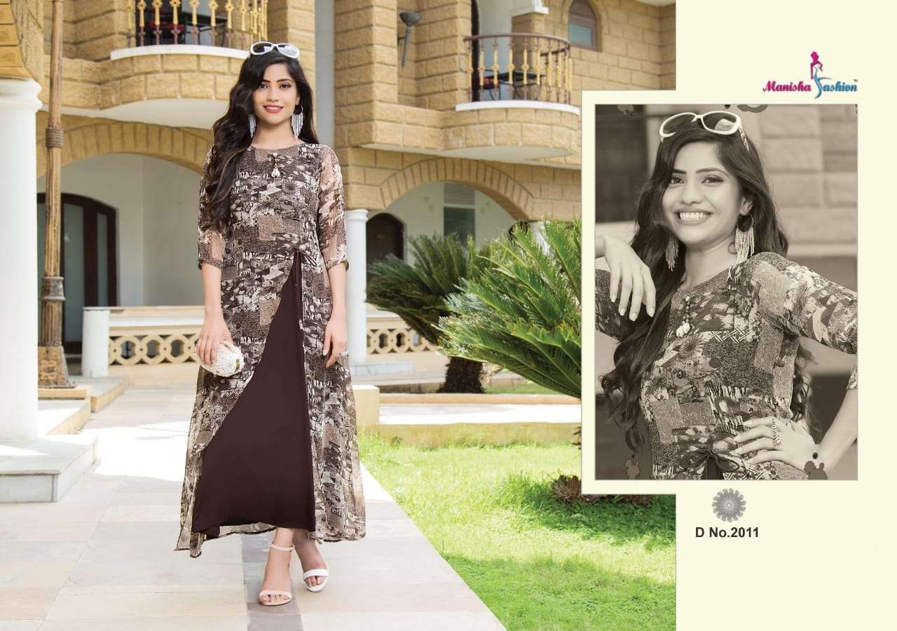 MYRA BY MANISHA FASHION 2001 TO 2016 SERIES BEAUTIFUL COLORFUL STYLISH FANCY CASUAL WEAR & ETHNIC WEAR & READY TO WEAR WEIGHTLESS PRINTED KURTIS AT WHOLESALE PRICE