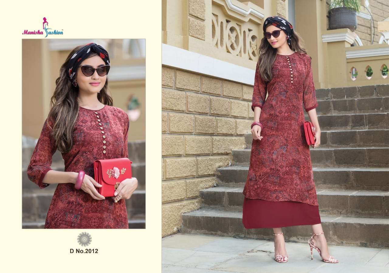 MYRA BY MANISHA FASHION 2001 TO 2016 SERIES BEAUTIFUL COLORFUL STYLISH FANCY CASUAL WEAR & ETHNIC WEAR & READY TO WEAR WEIGHTLESS PRINTED KURTIS AT WHOLESALE PRICE