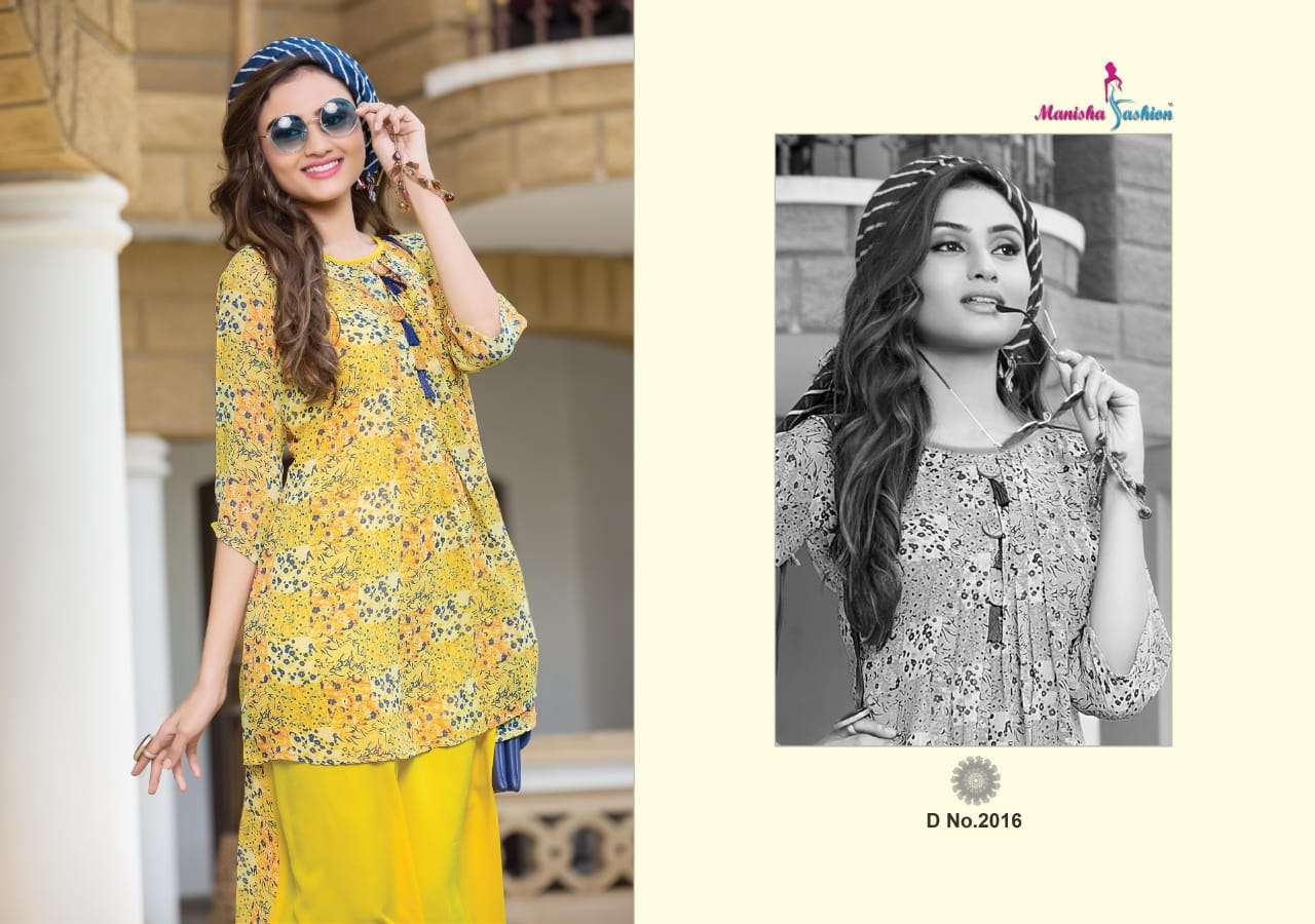 MYRA BY MANISHA FASHION 2001 TO 2016 SERIES BEAUTIFUL COLORFUL STYLISH FANCY CASUAL WEAR & ETHNIC WEAR & READY TO WEAR WEIGHTLESS PRINTED KURTIS AT WHOLESALE PRICE