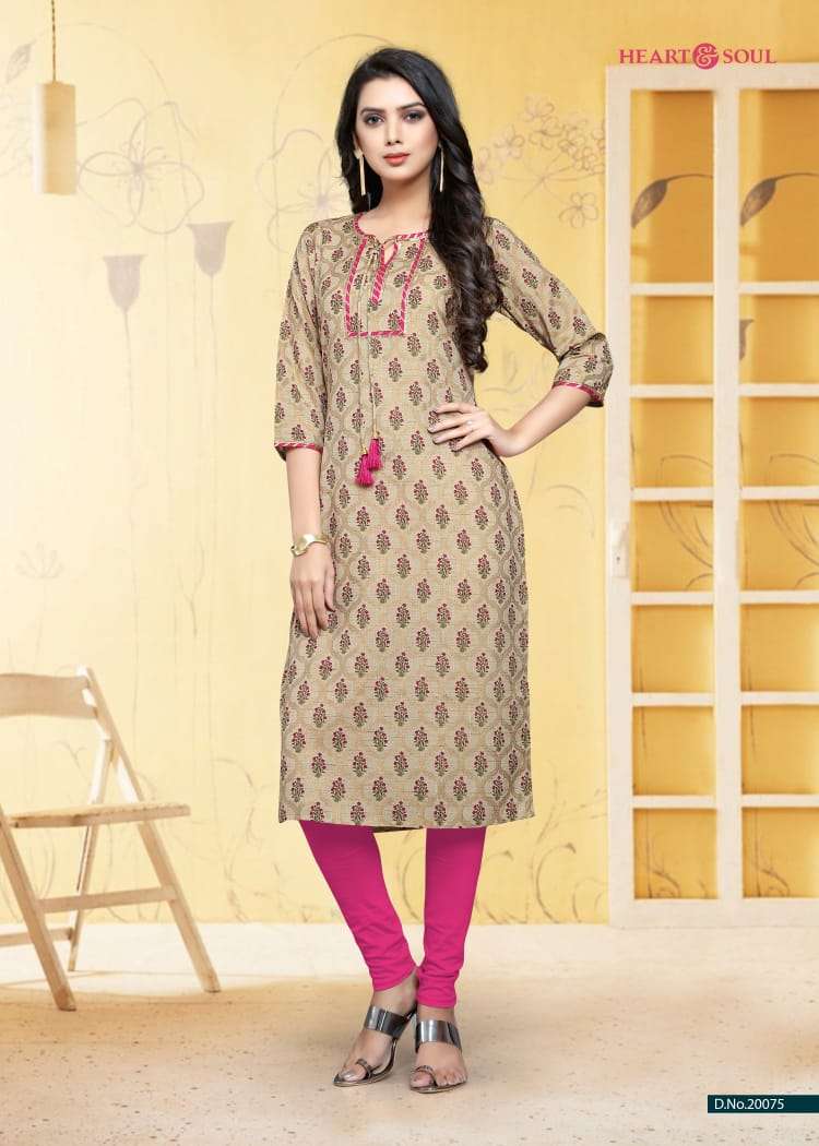 SVASTI BY HEART & SOUL 20070 TO 20076 SERIES BEAUTIFUL COLORFUL STYLISH FANCY CASUAL WEAR & ETHNIC WEAR & READY TO WEAR COTTON FLEX KURTIS AT WHOLESALE PRICE