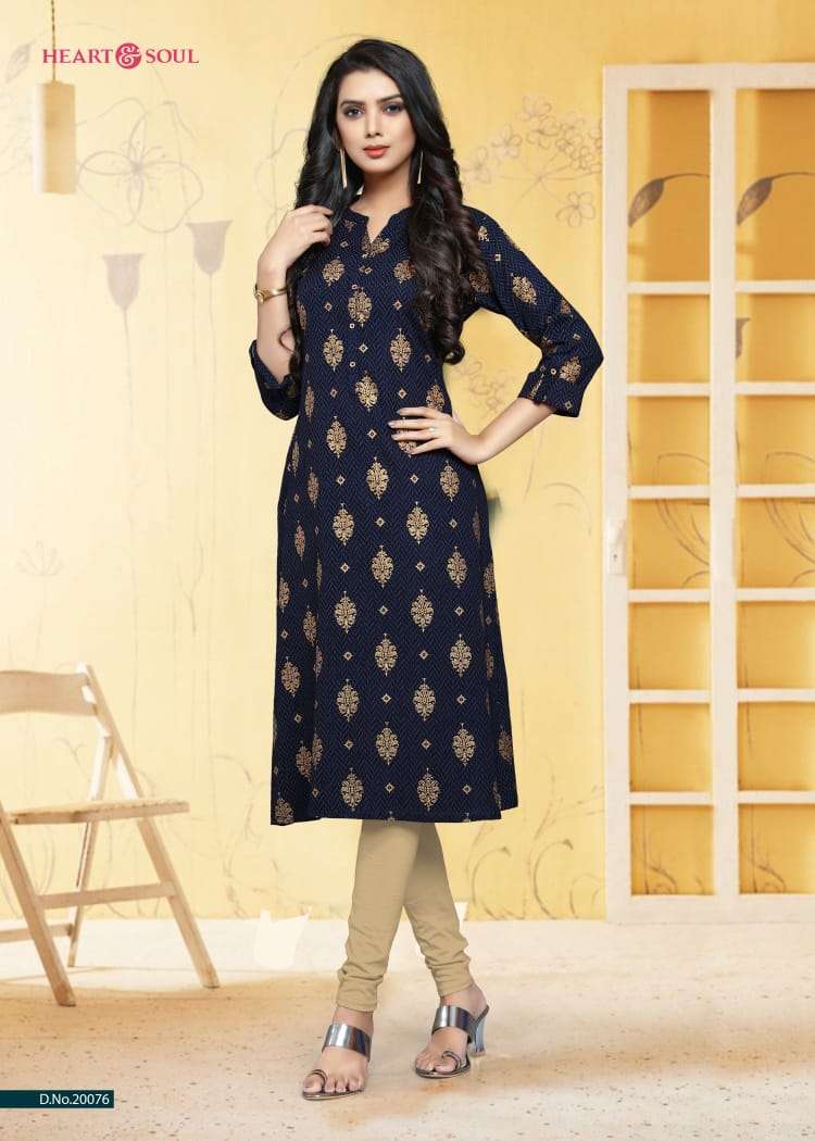 SVASTI BY HEART & SOUL 20070 TO 20076 SERIES BEAUTIFUL COLORFUL STYLISH FANCY CASUAL WEAR & ETHNIC WEAR & READY TO WEAR COTTON FLEX KURTIS AT WHOLESALE PRICE