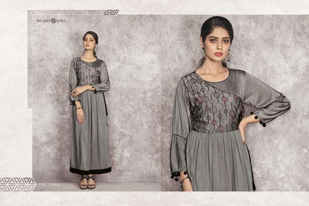 BOHO CHIC BY HEART & SOUL 20038 TO 20046 SERIES BEAUTIFUL COLORFUL STYLISH FANCY CASUAL WEAR & ETHNIC WEAR & READY TO WEAR VISCOSE RAYON KURTIS AT WHOLESALE PRICE