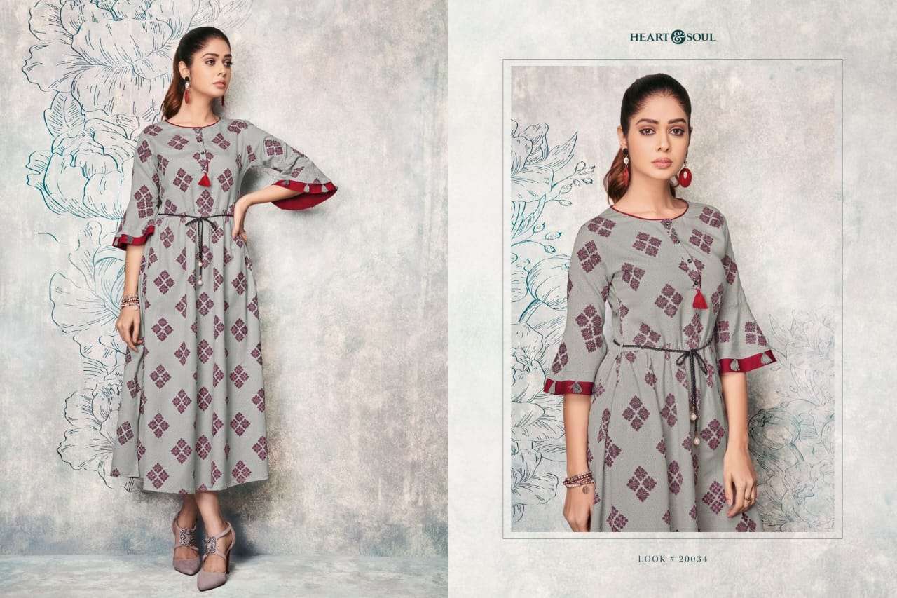 SACRED BY HEART & SOUL 20031 TO 20036 SERIES BEAUTIFUL COLORFUL STYLISH FANCY CASUAL WEAR & ETHNIC WEAR & READY TO WEAR VISCOSE RAYON FLEX KURTIS AT WHOLESALE PRICE