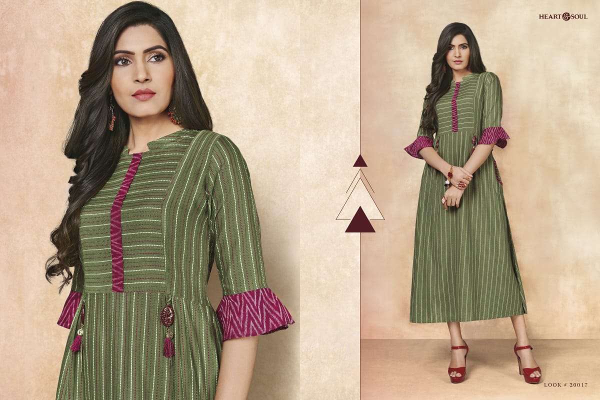 IKKATOLOGY BY HEART & SOUL 20017 TO 20023 SERIES BEAUTIFUL COLORFUL STYLISH FANCY CASUAL WEAR & ETHNIC WEAR & READY TO WEAR YARN DYED RAYON FLEX KURTIS AT WHOLESALE PRICE