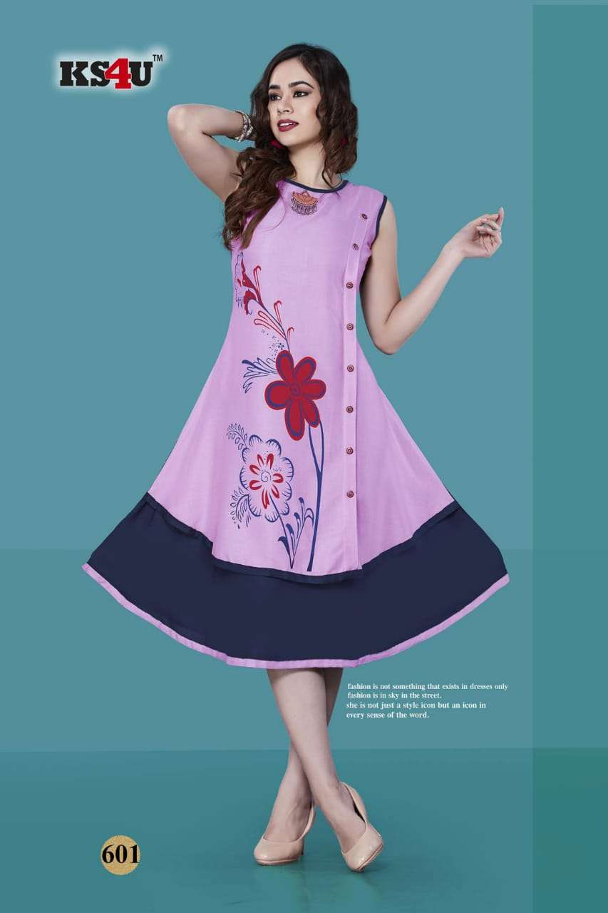 NAIRA VOL-2 BY KS4U 601 TO 606 SERIES BEAUTIFUL COLORFUL STYLISH FANCY CASUAL WEAR & ETHNIC WEAR & READY TO WEAR RAYON 14 KG KURTIS AT WHOLESALE PRICE