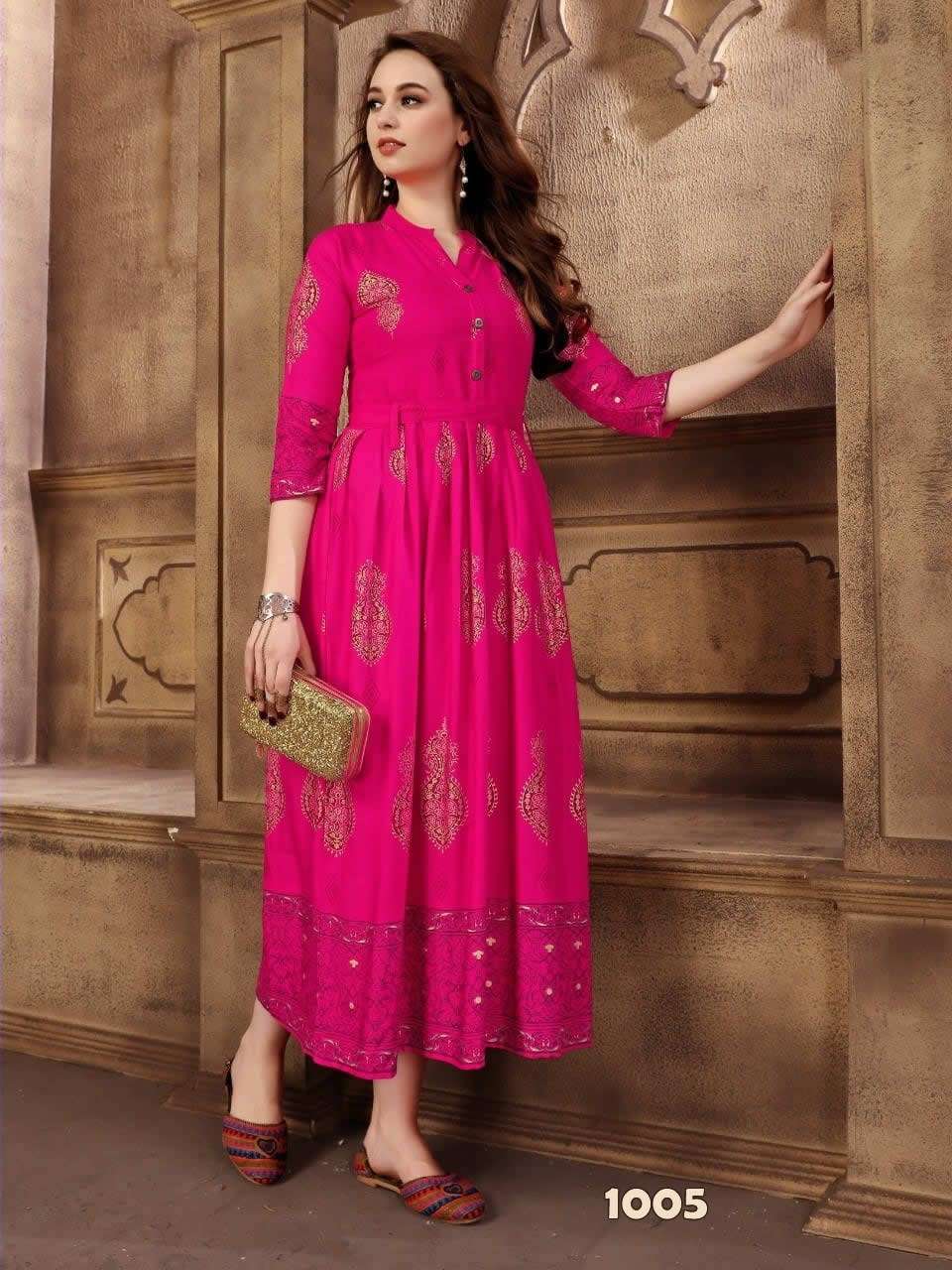 KITTI PARTY VOL-1 BY FABFIRKI 1001 TO 1010 SERIES BEAUTIFUL STYLISH FANCY COLORFUL CASUAL WEAR & ETHNIC WEAR & READY TO WEAR HEAVY RAYON DIGITAL PRINTED GOWNS AT WHOLESALE PRICE