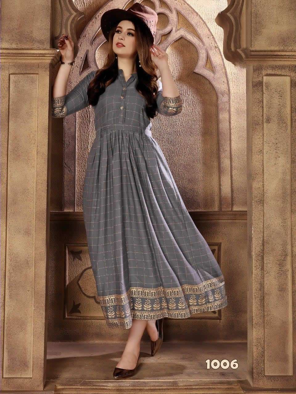 KITTI PARTY VOL-1 BY FABFIRKI 1001 TO 1010 SERIES BEAUTIFUL STYLISH FANCY COLORFUL CASUAL WEAR & ETHNIC WEAR & READY TO WEAR HEAVY RAYON DIGITAL PRINTED GOWNS AT WHOLESALE PRICE