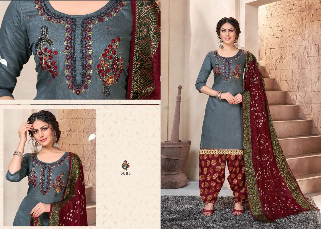 SUHAANA VOL-5 BY UTSAV SUIT 5001 TO 5006 SERIES DESIGNER BEAUTIFUL STYLISH FANCY COLORFUL CASUAL WEAR & ETHNIC WEAR & READY TO WEAR GLAZE COTTON EMBROIDERY DRESSES AT WHOLESALE PRICE