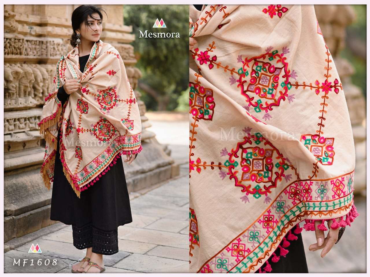 JASSI BY MESMORA 1600 TO 1609 SERIES DESIGNER BEAUTIFUL STYLISH FANCY COLORFUL PARTY WEAR & ETHNIC WEAR PURE KHADI DUPATTA AT WHOLESALE PRICE