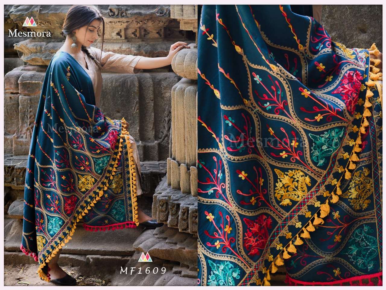 JASSI BY MESMORA 1600 TO 1609 SERIES DESIGNER BEAUTIFUL STYLISH FANCY COLORFUL PARTY WEAR & ETHNIC WEAR PURE KHADI DUPATTA AT WHOLESALE PRICE