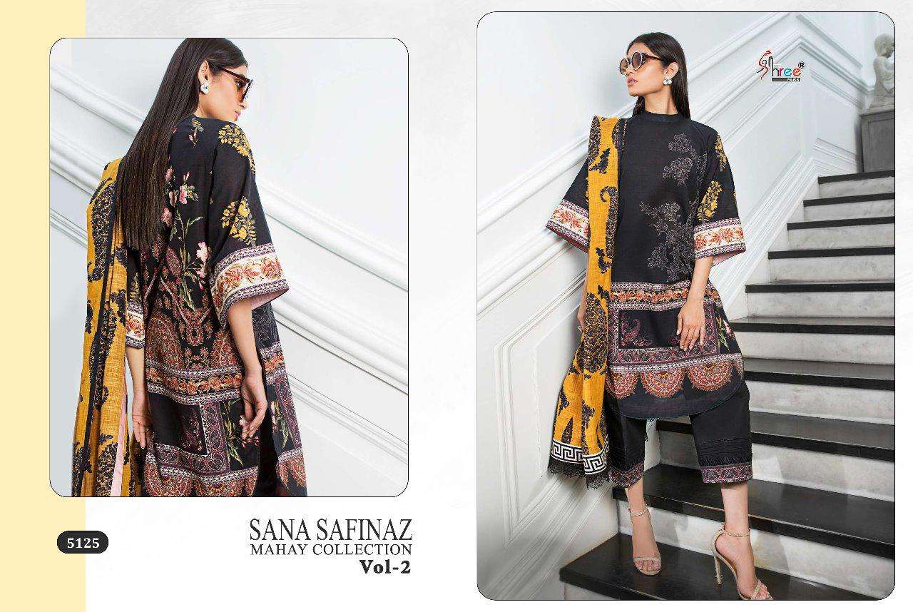 SANA SAFINAZ MAHAY COLLECTION VOL-2 BY SHREE FABS 5121 TO 5127 SERIES BEAUTIFUL PAKISTANI SUITS COLORFUL STYLISH FANCY CASUAL WEAR & ETHNIC WEAR HEAVY COTTON PRINTED WITH EMBROIDERY DRESSES AT WHOLESALE PRICE