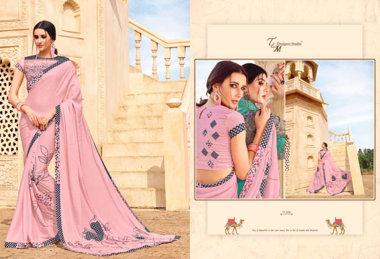 TATVAM VOL-23 BY T AND M DESIGNER STUDIO INDIAN TRADITIONAL WEAR COLLECTION BEAUTIFUL STYLISH FANCY COLORFUL PARTY WEAR & OCCASIONAL WEAR COTTON PRINTED SAREES AT WHOLESALE PRICE