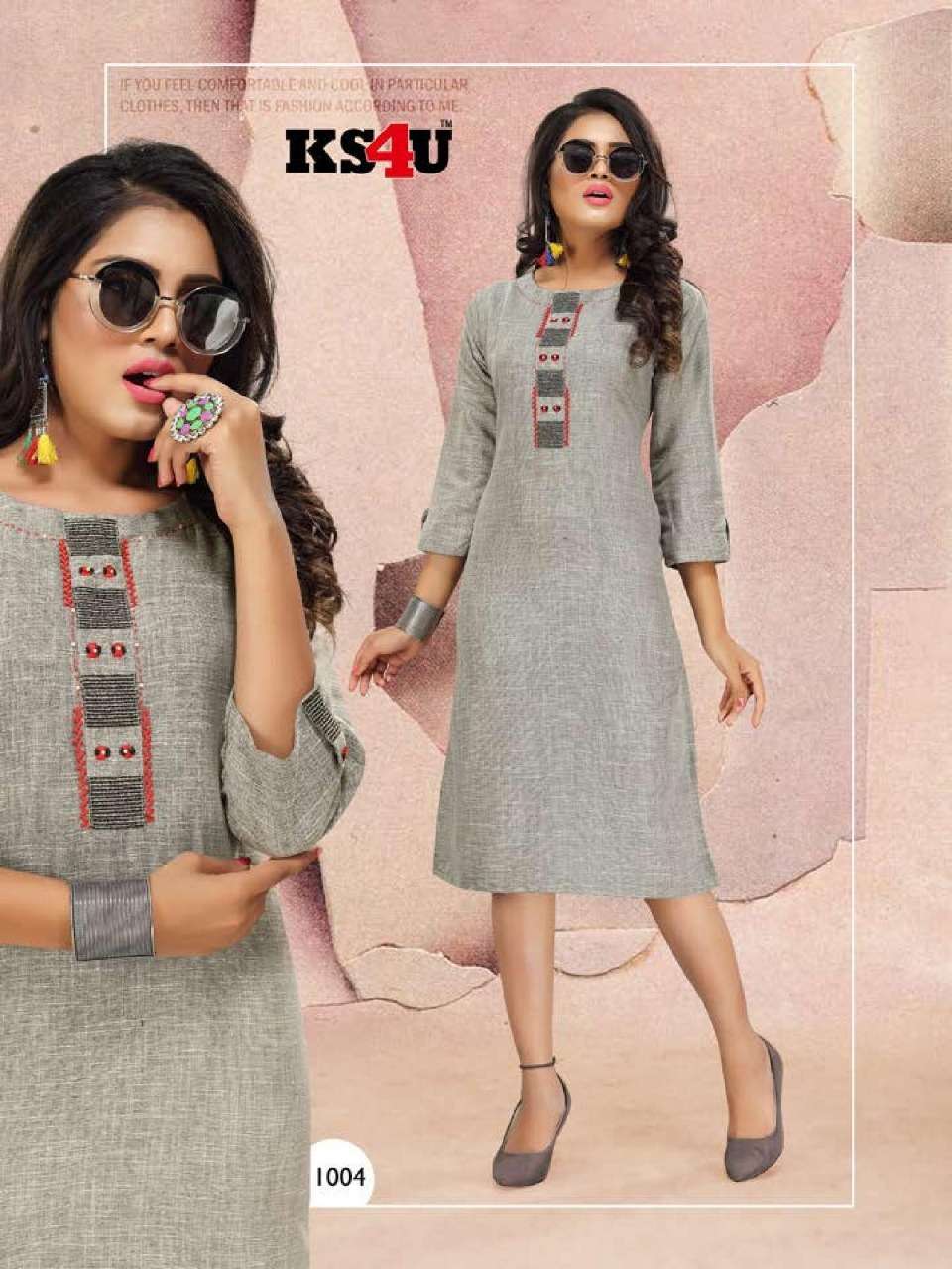 SUPER LOOK BY KS4U 1001 TO 1008 SERIES BEAUTIFUL COLORFUL STYLISH FANCY CASUAL WEAR & ETHNIC WEAR & READY TO WEAR RAYON TWO TONE KURTIS AT WHOLESALE PRICE