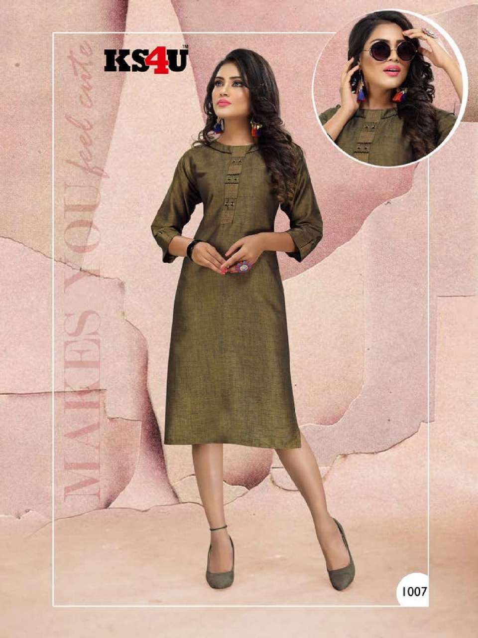 SUPER LOOK BY KS4U 1001 TO 1008 SERIES BEAUTIFUL COLORFUL STYLISH FANCY CASUAL WEAR & ETHNIC WEAR & READY TO WEAR RAYON TWO TONE KURTIS AT WHOLESALE PRICE