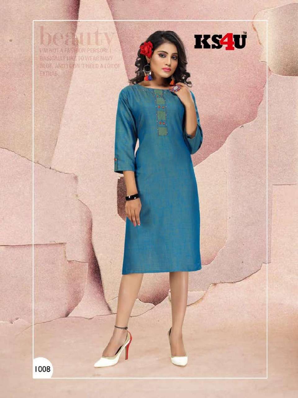 SUPER LOOK BY KS4U 1001 TO 1008 SERIES BEAUTIFUL COLORFUL STYLISH FANCY CASUAL WEAR & ETHNIC WEAR & READY TO WEAR RAYON TWO TONE KURTIS AT WHOLESALE PRICE