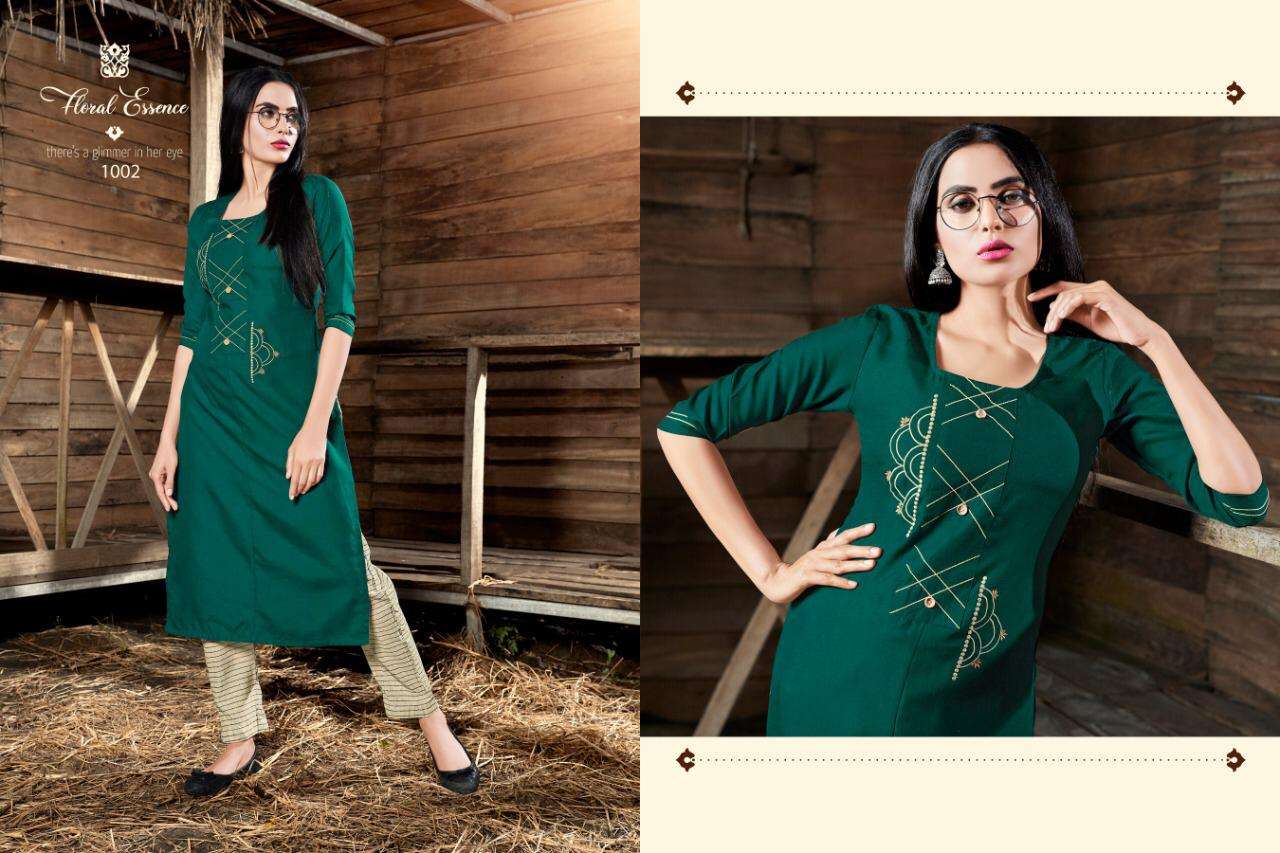 SANIYA BY RANG KALA 1001 TO 1006 SERIES BEAUTIFUL COLORFUL STYLISH FANCY CASUAL WEAR & ETHNIC WEAR & READY TO WEAR RAYON EMBROIDERED KURTIS WITH BOTTOM AT WHOLESALE PRICE
