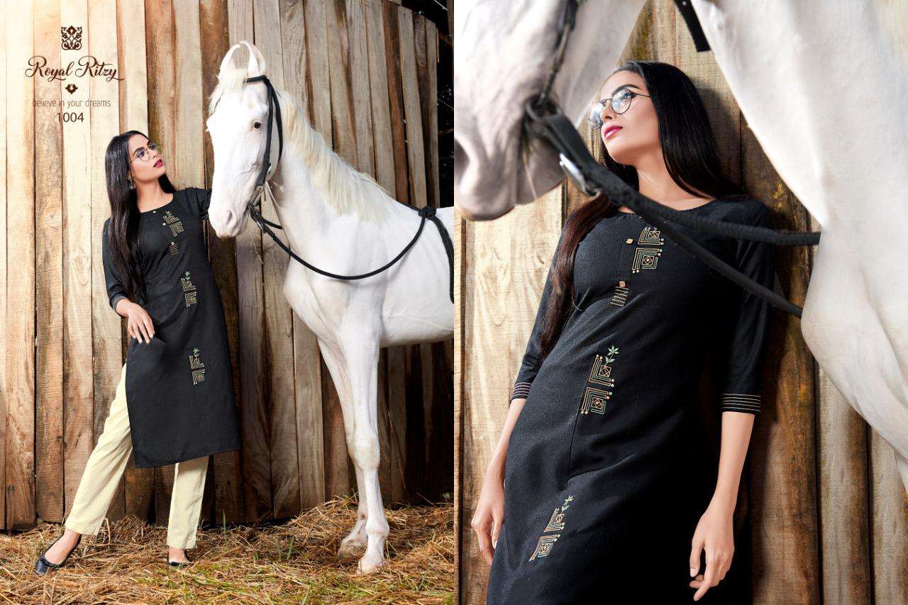 SANIYA BY RANG KALA 1001 TO 1006 SERIES BEAUTIFUL COLORFUL STYLISH FANCY CASUAL WEAR & ETHNIC WEAR & READY TO WEAR RAYON EMBROIDERED KURTIS WITH BOTTOM AT WHOLESALE PRICE