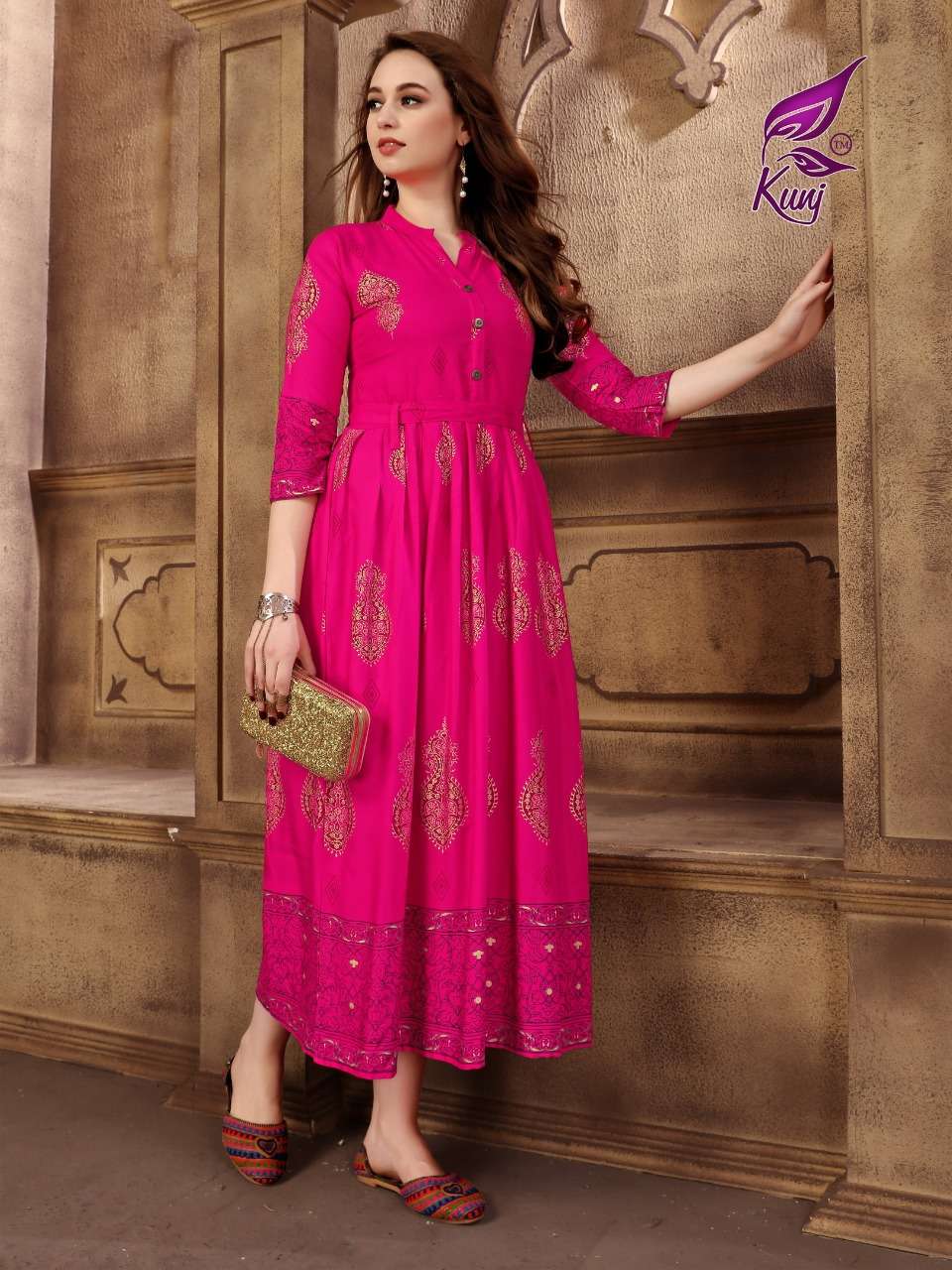 KITTY PARTY BY KUNJ 01 TO 10 SERIES BEAUTIFUL COLORFUL STYLISH FANCY CASUAL WEAR & ETHNIC WEAR & READY TO WEAR HEAVY RAYON PRINTED KURTIS AT WHOLESALE PRICE