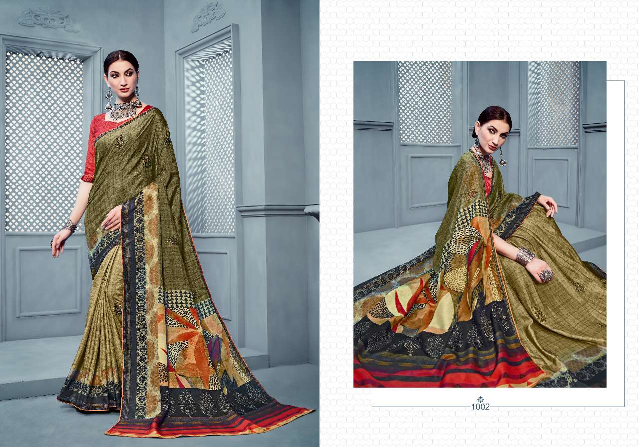 ETHANIC TWISH BY H RAJ SAREE 1001 TO 1012 SERIES INDIAN TRADITIONAL WEAR COLLECTION BEAUTIFUL STYLISH FANCY COLORFUL PARTY WEAR & OCCASIONAL WEAR PURE MANIPURI SILK WITH EMBROIDERY SAREES AT WHOLESALE PRICE