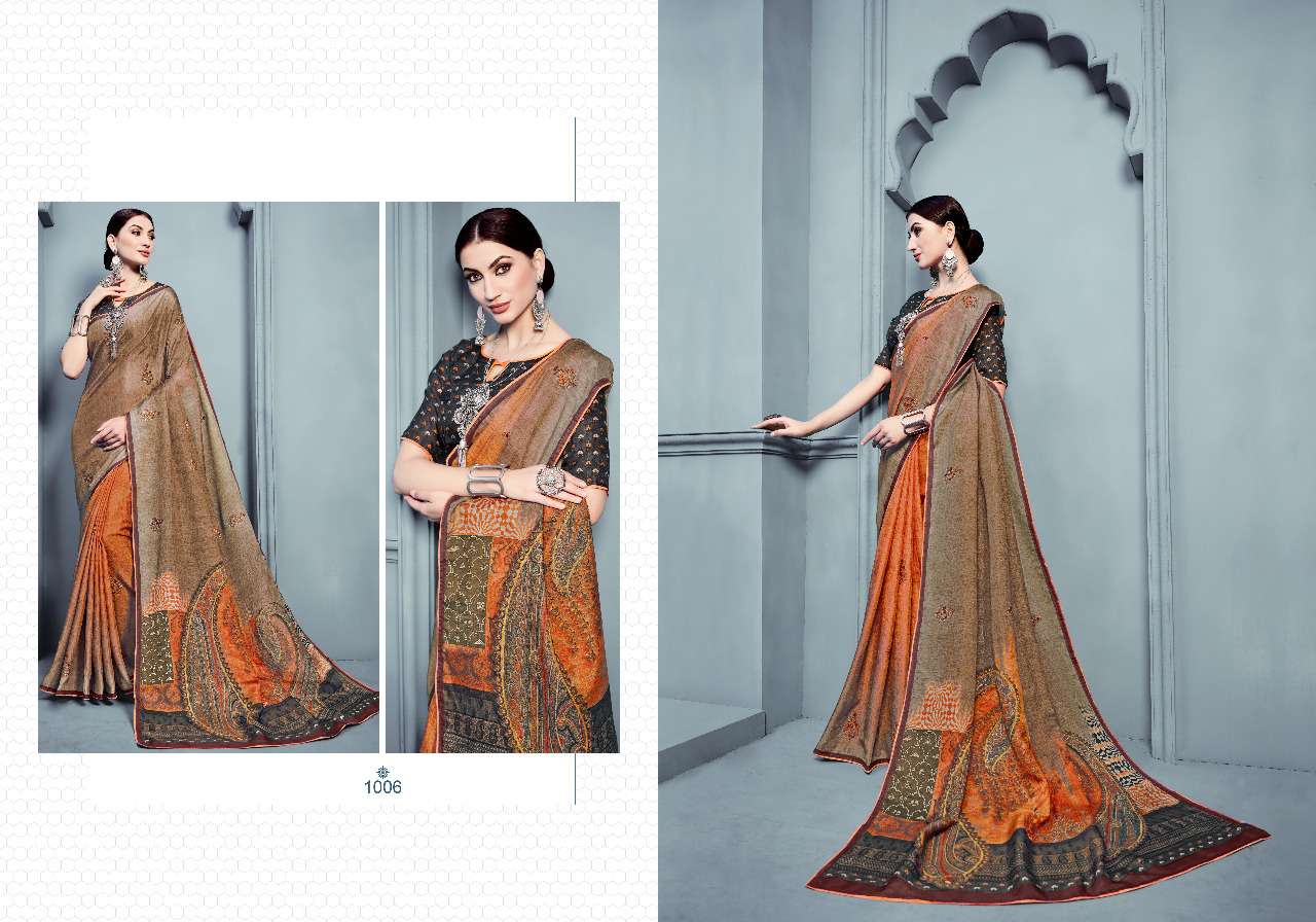 ETHANIC TWISH BY H RAJ SAREE 1001 TO 1012 SERIES INDIAN TRADITIONAL WEAR COLLECTION BEAUTIFUL STYLISH FANCY COLORFUL PARTY WEAR & OCCASIONAL WEAR PURE MANIPURI SILK WITH EMBROIDERY SAREES AT WHOLESALE PRICE