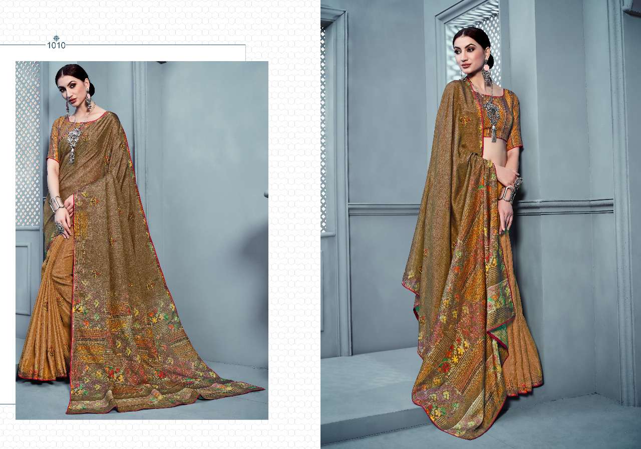 ETHANIC TWISH BY H RAJ SAREE 1001 TO 1012 SERIES INDIAN TRADITIONAL WEAR COLLECTION BEAUTIFUL STYLISH FANCY COLORFUL PARTY WEAR & OCCASIONAL WEAR PURE MANIPURI SILK WITH EMBROIDERY SAREES AT WHOLESALE PRICE