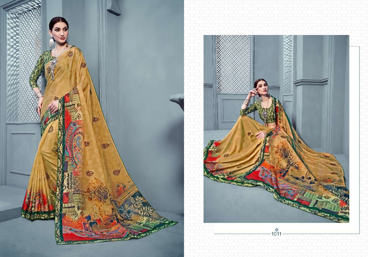 ETHANIC TWISH BY H RAJ SAREE 1001 TO 1012 SERIES INDIAN TRADITIONAL WEAR COLLECTION BEAUTIFUL STYLISH FANCY COLORFUL PARTY WEAR & OCCASIONAL WEAR PURE MANIPURI SILK WITH EMBROIDERY SAREES AT WHOLESALE PRICE