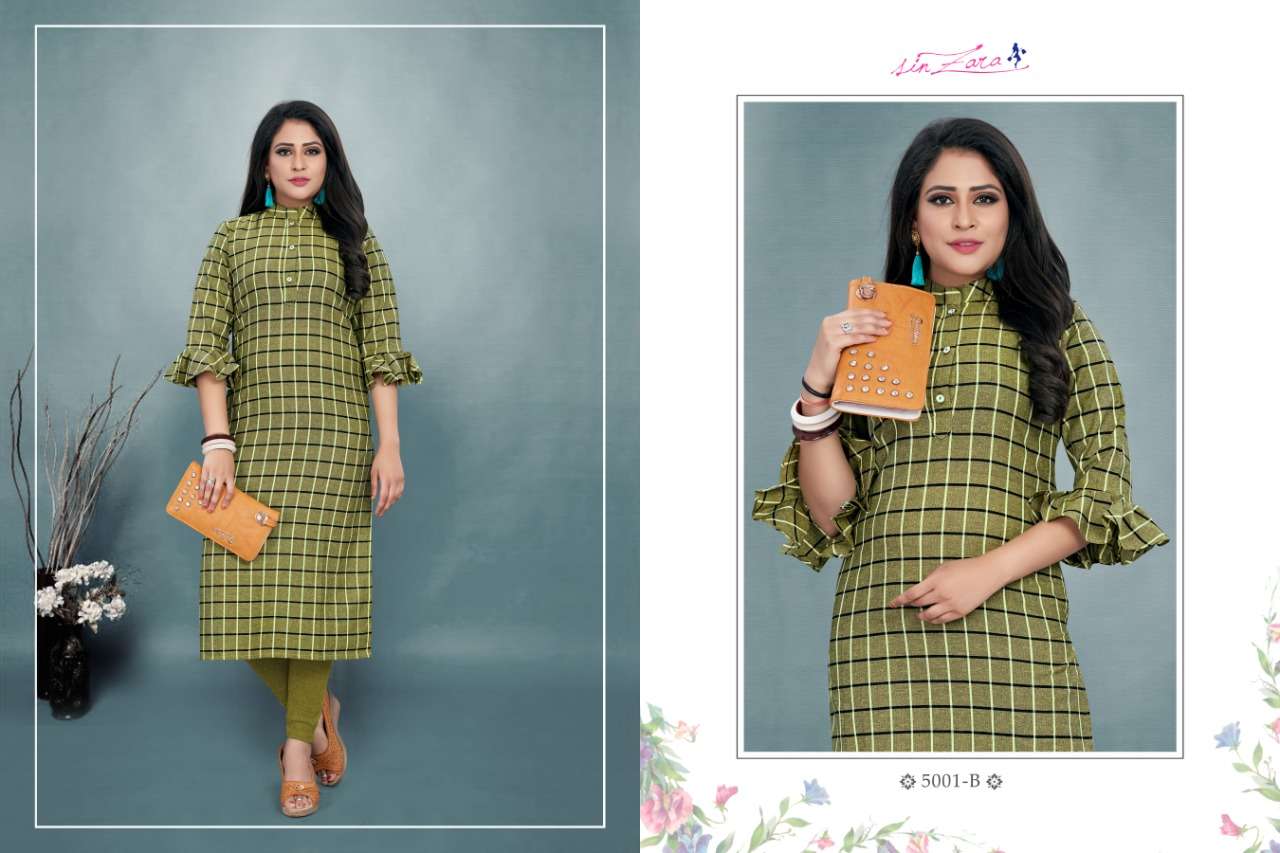 CKECKERS VOL-2 BY SINZARA 5001-A TO 5001-H SERIES BEAUTIFUL COLORFUL STYLISH FANCY CASUAL WEAR & ETHNIC WEAR & READY TO WEAR PURE PREMIUM COTTON KURTIS AT WHOLESALE PRICE