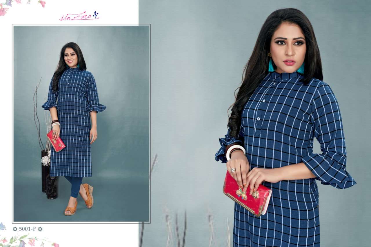 CKECKERS VOL-2 BY SINZARA 5001-A TO 5001-H SERIES BEAUTIFUL COLORFUL STYLISH FANCY CASUAL WEAR & ETHNIC WEAR & READY TO WEAR PURE PREMIUM COTTON KURTIS AT WHOLESALE PRICE