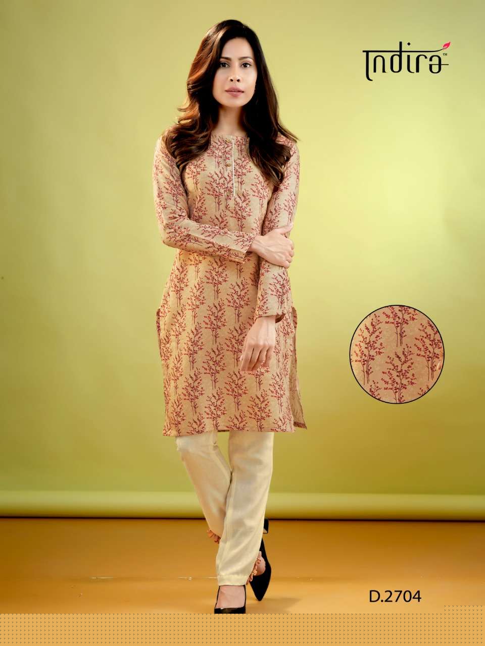 SHARAD BY INDIRA 2701 TO 2708 SERIES BEAUTIFUL COLORFUL STYLISH FANCY CASUAL WEAR & ETHNIC WEAR & READY TO WEAR PASHMINA DIGITAL PRINT KURTIS WITH BOTTOM AT WHOLESALE PRICE