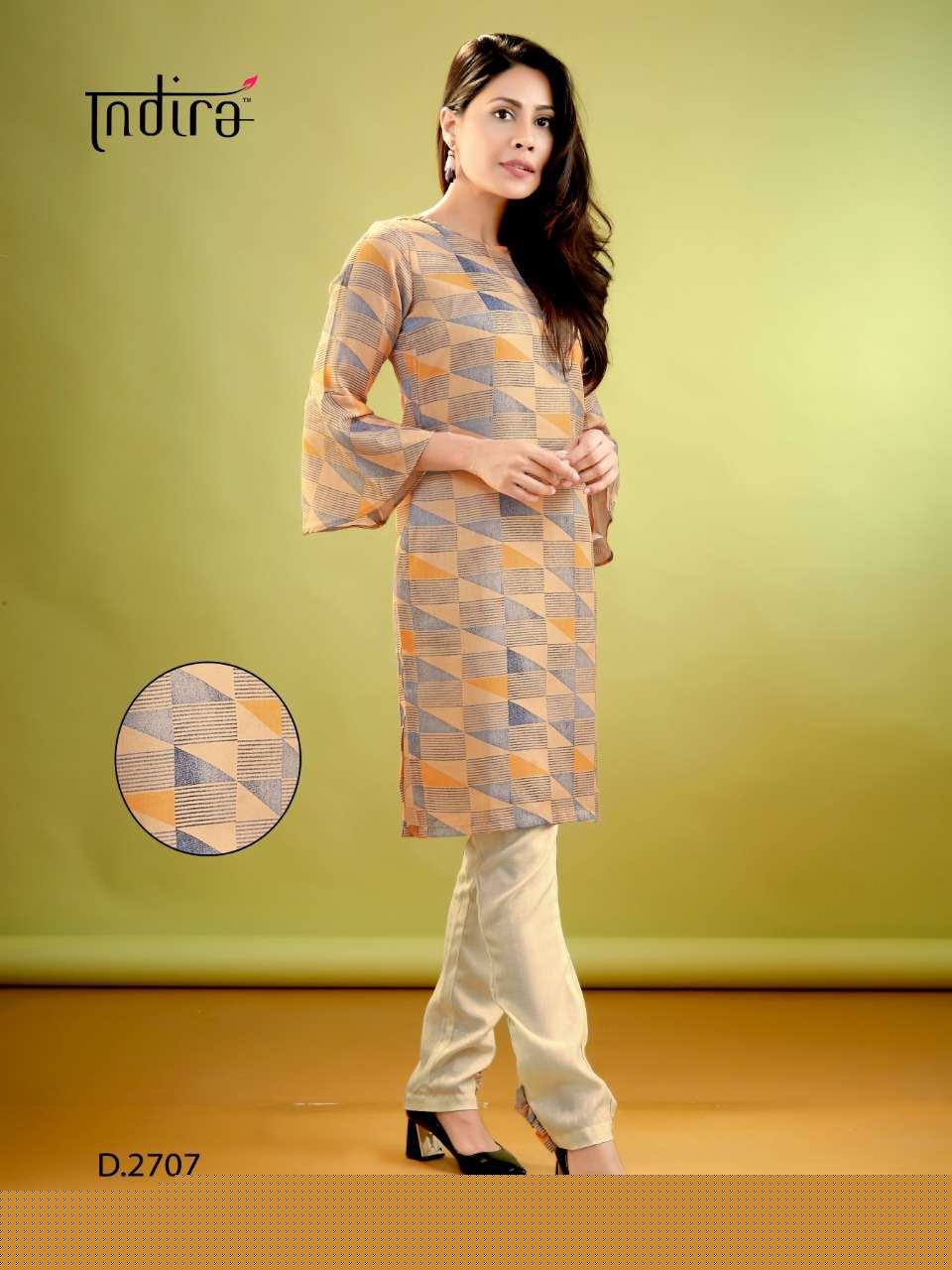 SHARAD BY INDIRA 2701 TO 2708 SERIES BEAUTIFUL COLORFUL STYLISH FANCY CASUAL WEAR & ETHNIC WEAR & READY TO WEAR PASHMINA DIGITAL PRINT KURTIS WITH BOTTOM AT WHOLESALE PRICE