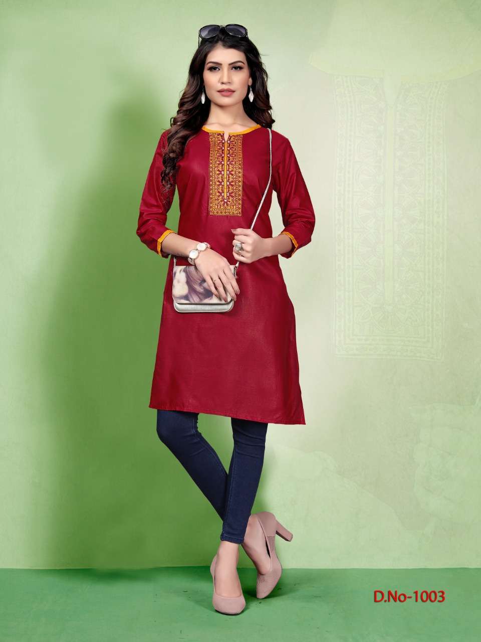PARI BY WATERMELON 1001 TO 1008 SERIES STYLISH FANCY BEAUTIFUL COLORFUL CASUAL WEAR & ETHNIC WEAR COTTON PRINTED KURTIS AT WHOLESALE PRICE
