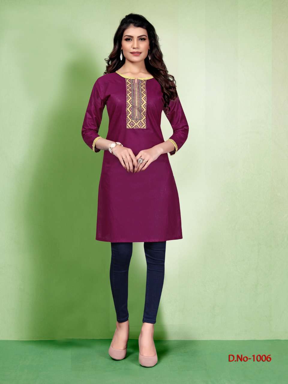 PARI BY WATERMELON 1001 TO 1008 SERIES STYLISH FANCY BEAUTIFUL COLORFUL CASUAL WEAR & ETHNIC WEAR COTTON PRINTED KURTIS AT WHOLESALE PRICE