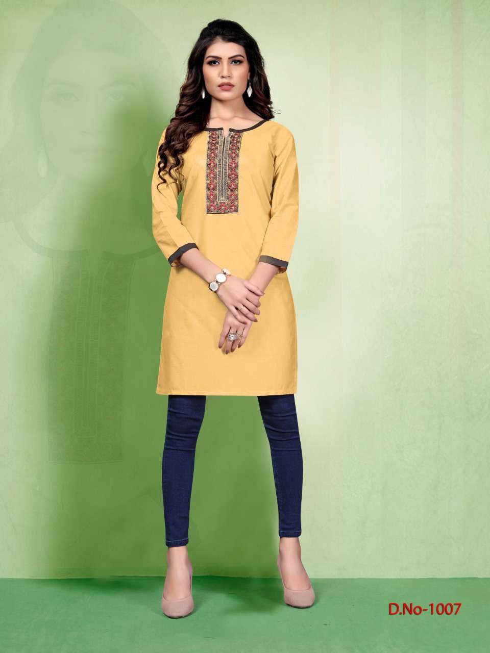 PARI BY WATERMELON 1001 TO 1008 SERIES STYLISH FANCY BEAUTIFUL COLORFUL CASUAL WEAR & ETHNIC WEAR COTTON PRINTED KURTIS AT WHOLESALE PRICE