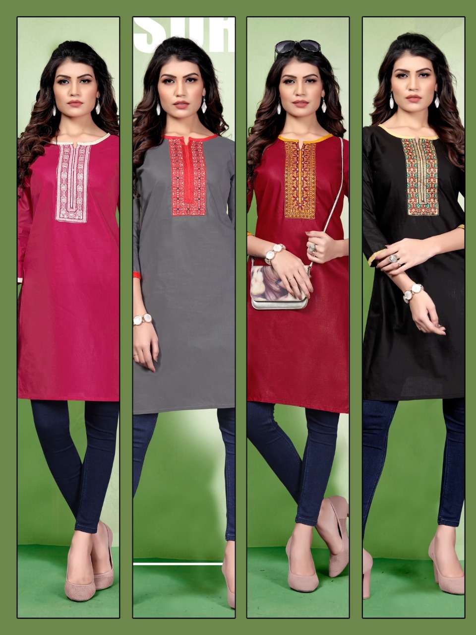 PARI BY WATERMELON 1001 TO 1008 SERIES STYLISH FANCY BEAUTIFUL COLORFUL CASUAL WEAR & ETHNIC WEAR COTTON PRINTED KURTIS AT WHOLESALE PRICE