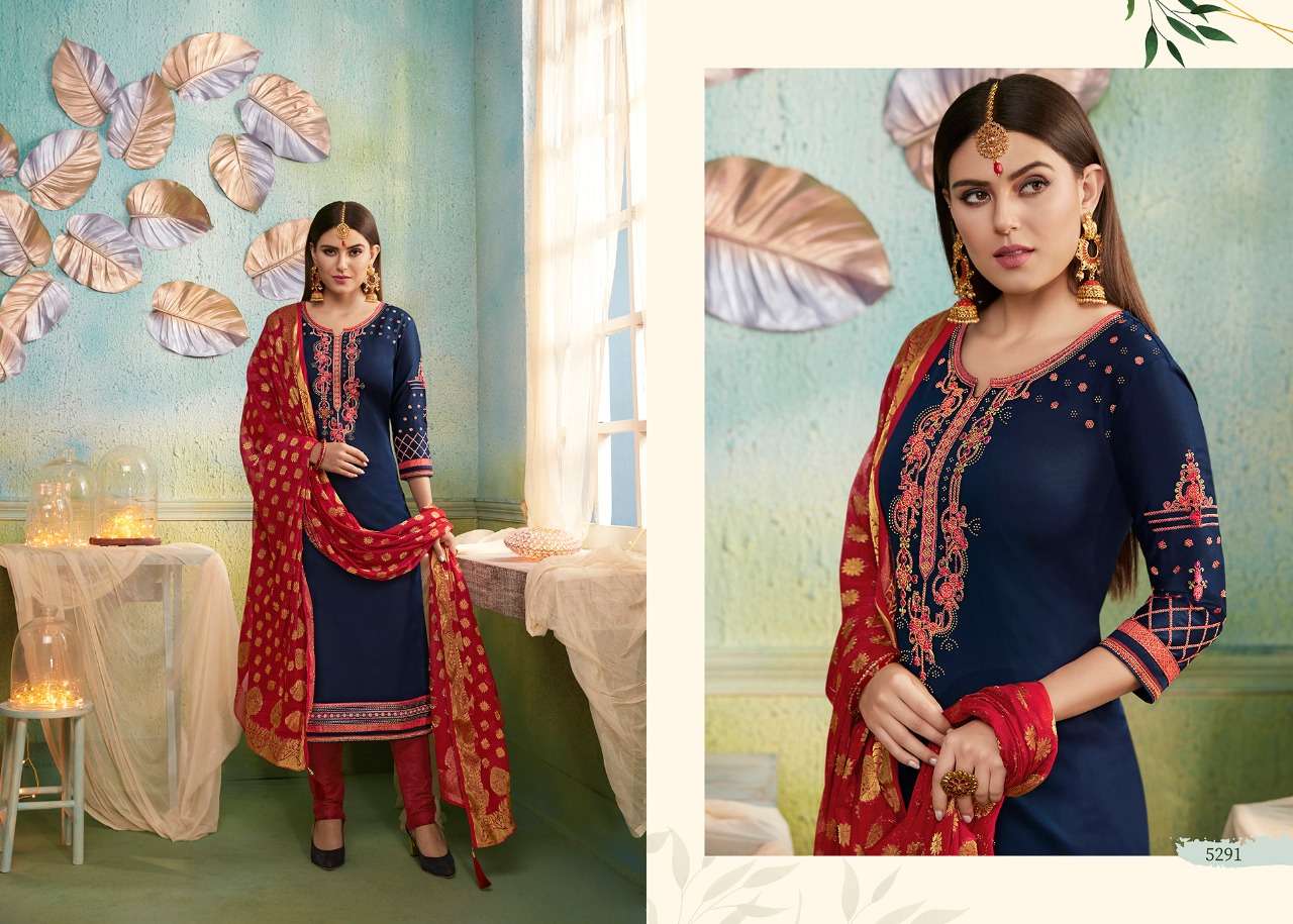 SAJAWAT BY KESSI 5291 TO 5298 SERIES DESIGNER SUITS BEAUTIFUL STYLISH FANCY COLORFUL PARTY WEAR & OCCASIONAL WEAR JAM SILK WITH SARWOSKI DIAMOND DRESSES AT WHOLESALE PRICE