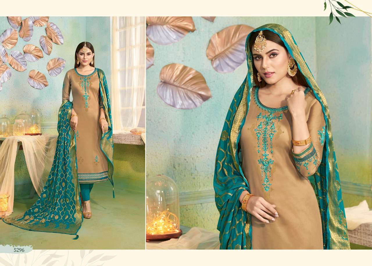 SAJAWAT BY KESSI 5291 TO 5298 SERIES DESIGNER SUITS BEAUTIFUL STYLISH FANCY COLORFUL PARTY WEAR & OCCASIONAL WEAR JAM SILK WITH SARWOSKI DIAMOND DRESSES AT WHOLESALE PRICE