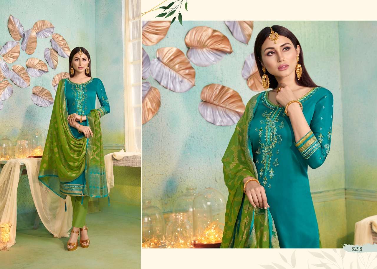 SAJAWAT BY KESSI 5291 TO 5298 SERIES DESIGNER SUITS BEAUTIFUL STYLISH FANCY COLORFUL PARTY WEAR & OCCASIONAL WEAR JAM SILK WITH SARWOSKI DIAMOND DRESSES AT WHOLESALE PRICE