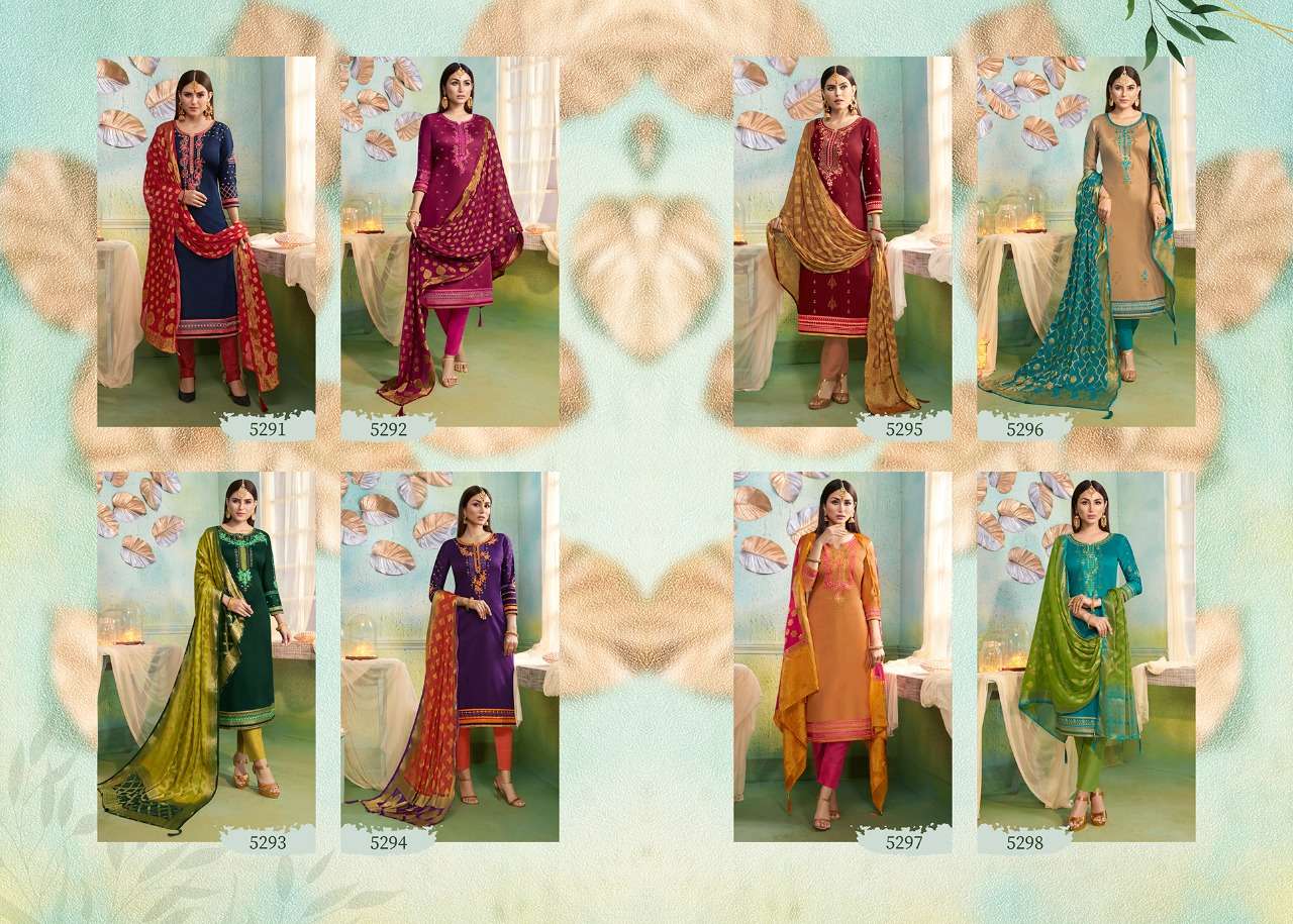 SAJAWAT BY KESSI 5291 TO 5298 SERIES DESIGNER SUITS BEAUTIFUL STYLISH FANCY COLORFUL PARTY WEAR & OCCASIONAL WEAR JAM SILK WITH SARWOSKI DIAMOND DRESSES AT WHOLESALE PRICE