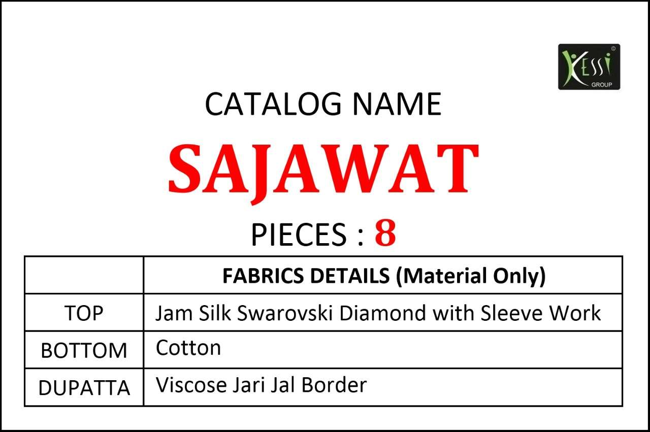 SAJAWAT BY KESSI 5291 TO 5298 SERIES DESIGNER SUITS BEAUTIFUL STYLISH FANCY COLORFUL PARTY WEAR & OCCASIONAL WEAR JAM SILK WITH SARWOSKI DIAMOND DRESSES AT WHOLESALE PRICE