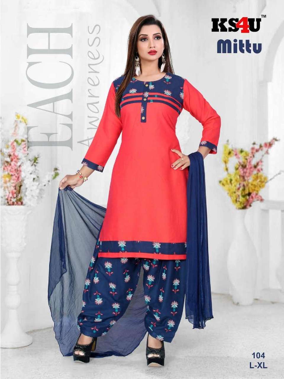 MITTU BY KS4U 101 TO 106 SERIES DESIGNER PATIYALA SUITS BEAUTIFUL FANCY COLORFUL STYLISH PARTY WEAR & ETHNIC WEAR RAYON PRINTED DRESSES AT WHOLESALE PRICE