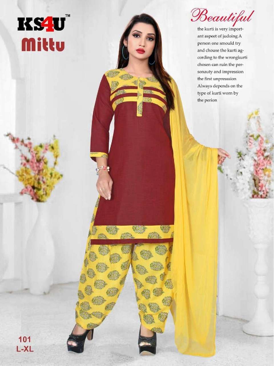 MITTU BY KS4U 101 TO 106 SERIES DESIGNER PATIYALA SUITS BEAUTIFUL FANCY COLORFUL STYLISH PARTY WEAR & ETHNIC WEAR RAYON PRINTED DRESSES AT WHOLESALE PRICE