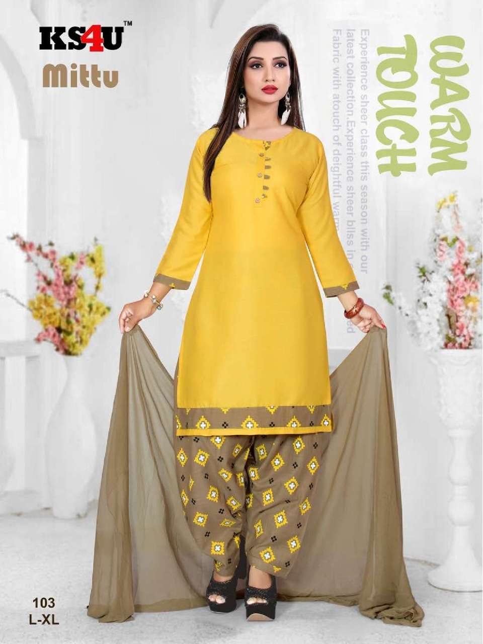 MITTU BY KS4U 101 TO 106 SERIES DESIGNER PATIYALA SUITS BEAUTIFUL FANCY COLORFUL STYLISH PARTY WEAR & ETHNIC WEAR RAYON PRINTED DRESSES AT WHOLESALE PRICE