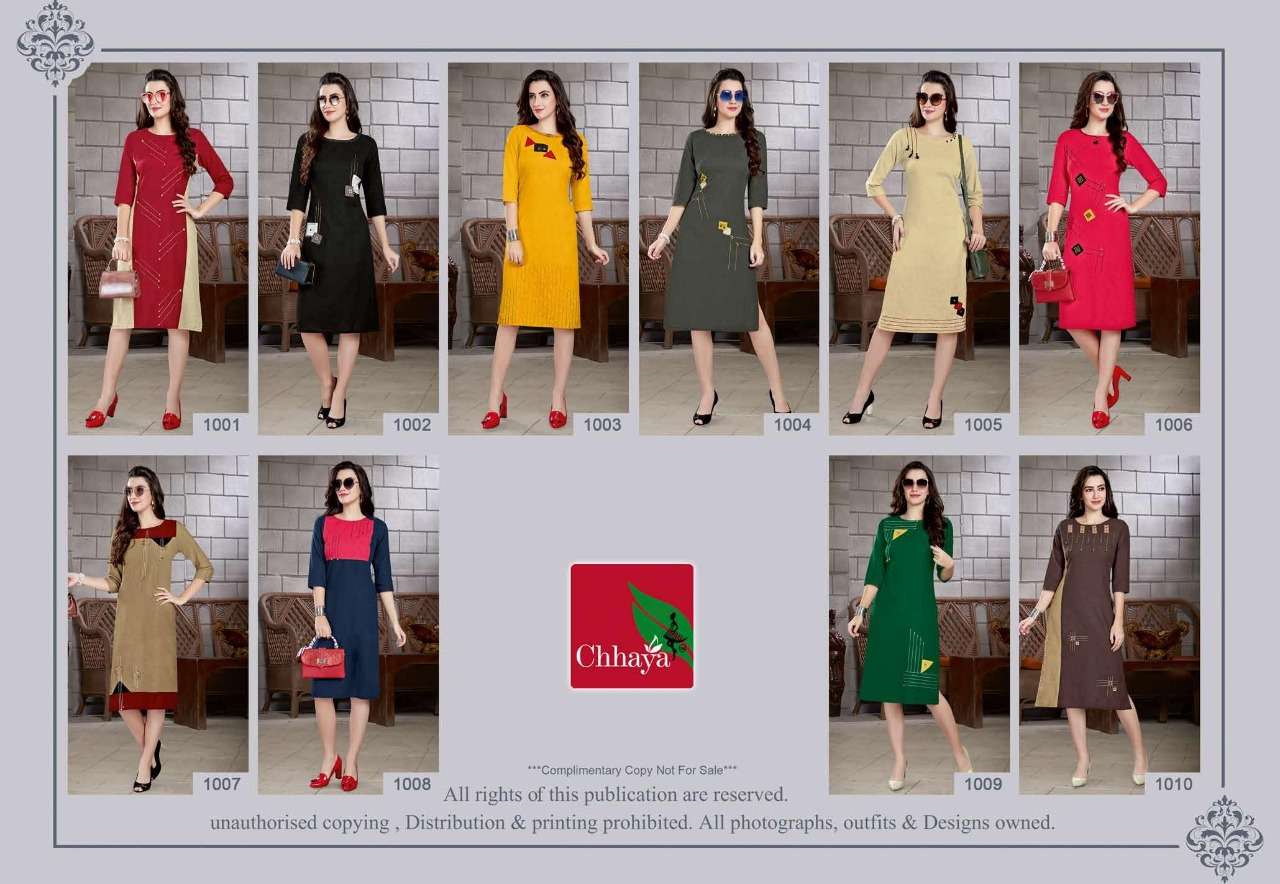 LIHAAZ BY CHHAYA 1001 TO 1010 SERIES STYLISH FANCY BEAUTIFUL COLORFUL CASUAL WEAR & ETHNIC WEAR HEAVY COTTON SLUB KURTIS AT WHOLESALE PRICE