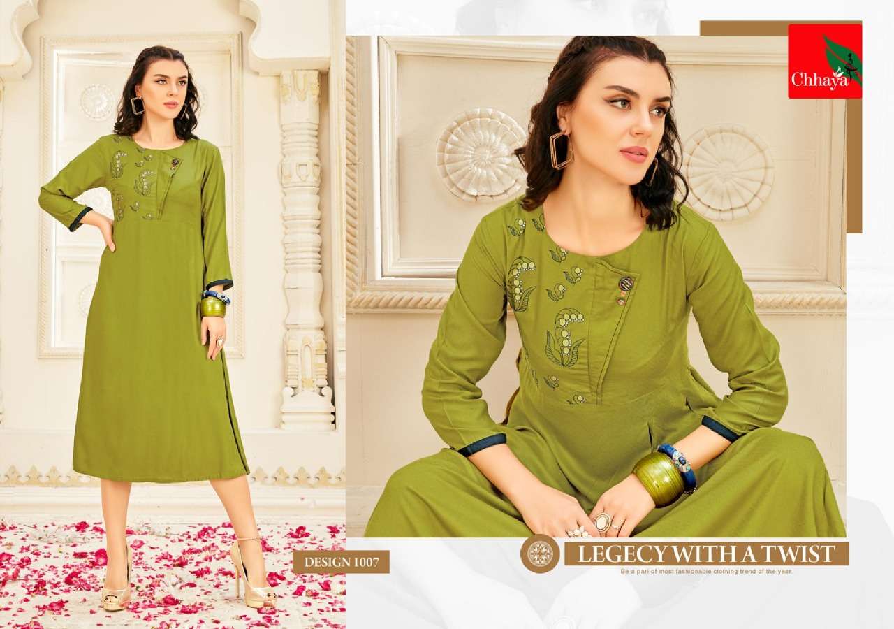 SARGAM BY CHHAYA 1001 TO 1010 SERIES STYLISH FANCY BEAUTIFUL COLORFUL CASUAL WEAR & ETHNIC WEAR HEAVY RAYON DOBY KURTIS AT WHOLESALE PRICE