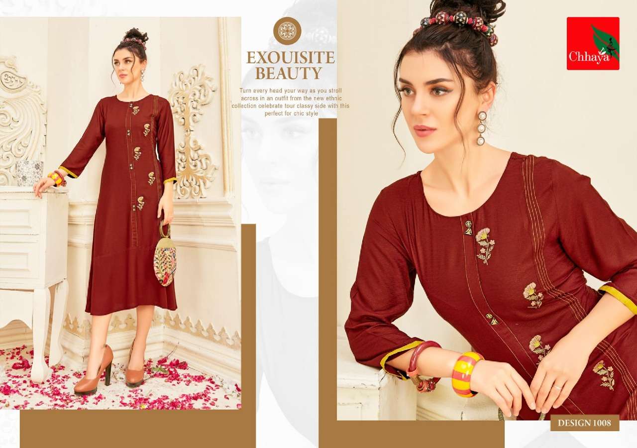 SARGAM BY CHHAYA 1001 TO 1010 SERIES STYLISH FANCY BEAUTIFUL COLORFUL CASUAL WEAR & ETHNIC WEAR HEAVY RAYON DOBY KURTIS AT WHOLESALE PRICE