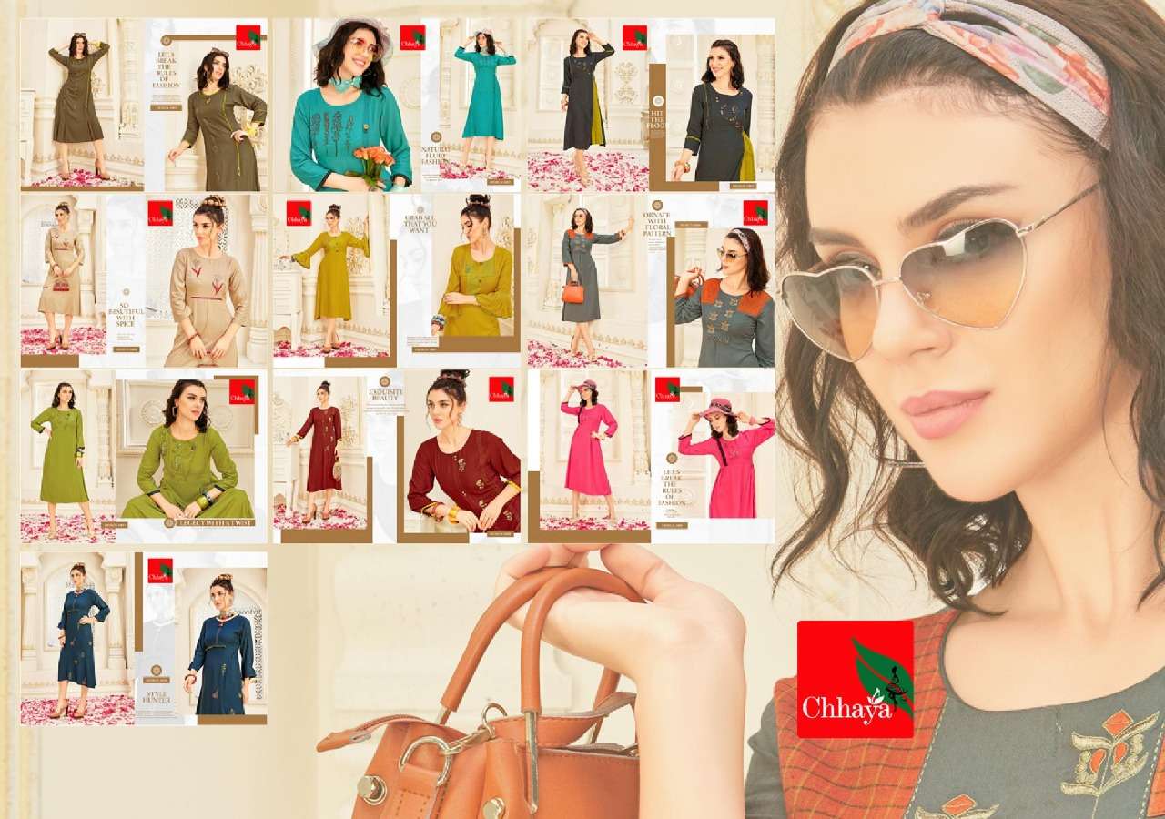 SARGAM BY CHHAYA 1001 TO 1010 SERIES STYLISH FANCY BEAUTIFUL COLORFUL CASUAL WEAR & ETHNIC WEAR HEAVY RAYON DOBY KURTIS AT WHOLESALE PRICE