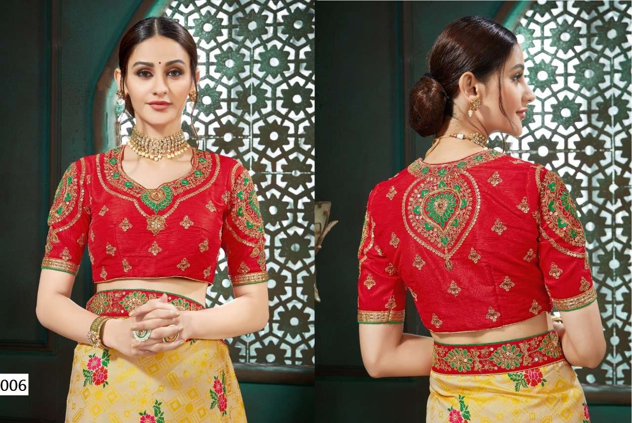 PIKKU VOL-1 BY KAAMIRI 001 TO 006 SERIES DESIGNER BEAUTIFUL STYLISH FANCY COLORFUL PARTY WEAR & ETHNIC WEAR COTTON SLUB EMBROIDERY WORK BLOUSE AT WHOLESALE PRICE