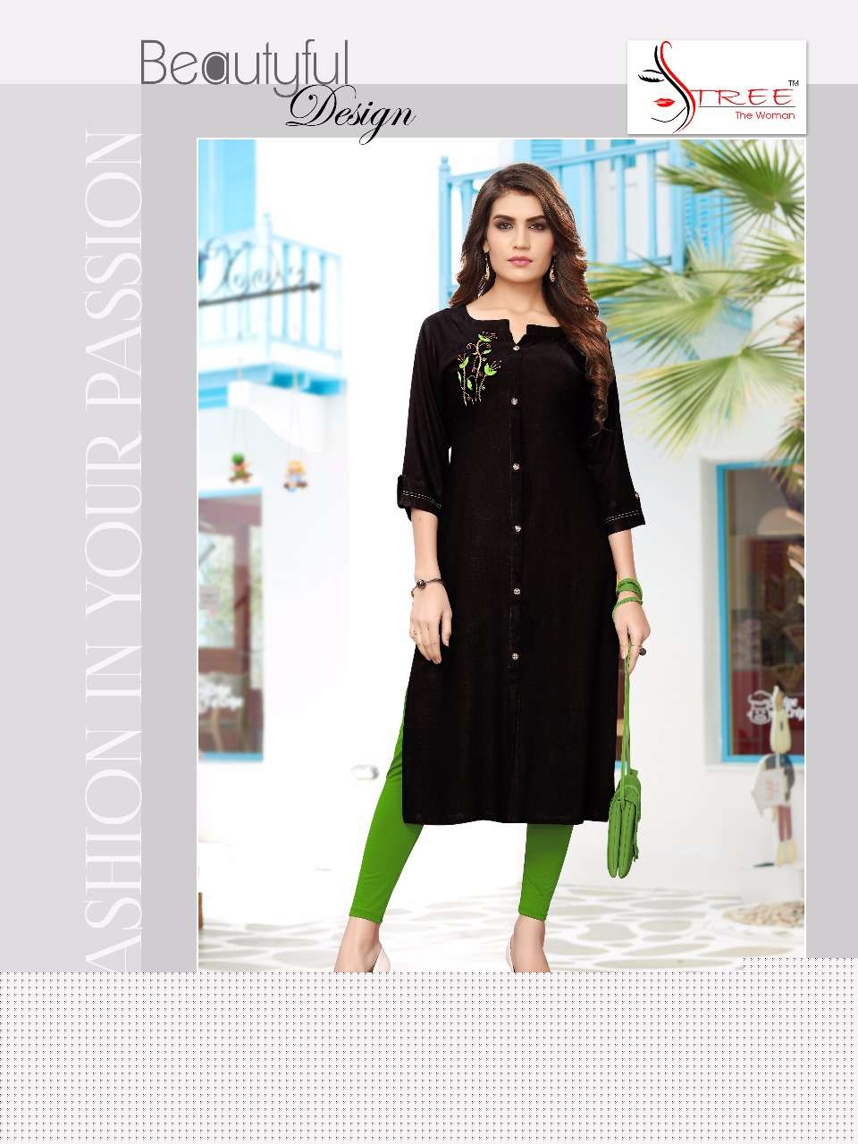 SITARA STEP VOL-8 BY STREE FASHION 8001 TO 8006 SERIES STYLISH FANCY BEAUTIFUL COLORFUL CASUAL WEAR & ETHNIC WEAR HEAVY RAYON SLUB WITH HAND WORK KURTIS AT WHOLESALE PRICE